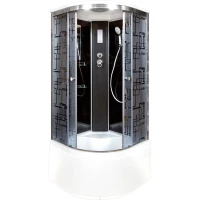 Душевая кабина 100x100x220 см Deto BM4510ELBLACK матовое с прозрачным узором