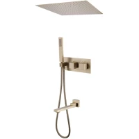 Душевой комплект Abber Daheim AF8254G 500 мм, с термостатом, золотой матовый