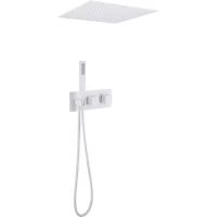 Душевой комплект Abber Daheim AF8255W 500 мм, с термостатом, белый матовый