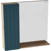 Зеркальный шкаф 80x75 см дуб веллингтон/бриз матовый L Grossman Альба 208005