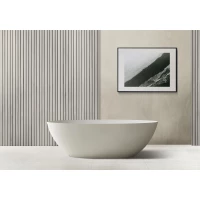 Ванна из литьевого мрамора Abber Stein AS9625-1.8 180x85 см, отдельностоящая, белый матовый