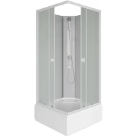 Душевая кабина Niagara Promo P80/26Q/MT/BK 80x80x200 см, без крыши, средний поддон, профиль белый, стекло матовое