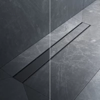 Душевой трап (лоток) Am.Pm PrimeFlow W02SC-U11-070-04BM 69,4 см, с решеткой, 2 в 1 под плитку, черный матовый