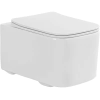 Унитаз подвесной Aquatek Квадро AQ1515T-00 безободковый, торнадо, с сиденьем микролифт, белый