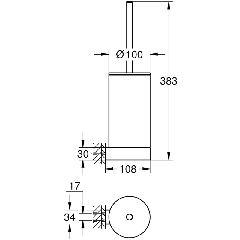 Ёршик Grohe Selection 41215KF0 настенный, черный матовый Ёршик Grohe Selection 41215KF0 настенный, черный матовый
