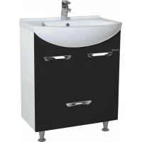 Тумба черный глянец/белый глянец 54 см Bellezza Альфа 4638808070046