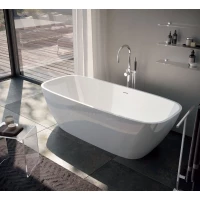 Ванна из литьевого мрамора Gruppo Treesse Brio V297BL 170x72 см, отдельностоящая, белый глянец