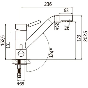 Изображение товара смеситель для кухни longran sprint universal lm1394 - 38 с подключением к фильтру, терра 
