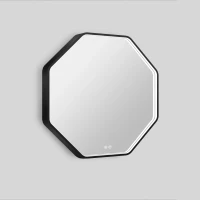 Зеркало Esbano ESMR3311SD 60x60 см, с LED-подсветкой, сенсорным выключателем, диммером, антизапотеванием, черный матовый