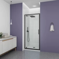 Душевая дверь Veconi Ottimo OP30B-80-01-C9 80 см, профиль черный матовый, стекло прозрачное