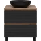 Тумба под раковину Brevita Dakota DAK-07070-19/02-2Я 70,4 см, напольная, со столешницей, черный матовый/дуб галифакс - 1