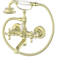 Смеситель для ванны Wonzon & Woghand Retro WW-88639020-BG с душевым гарнитуром, золотой матовый