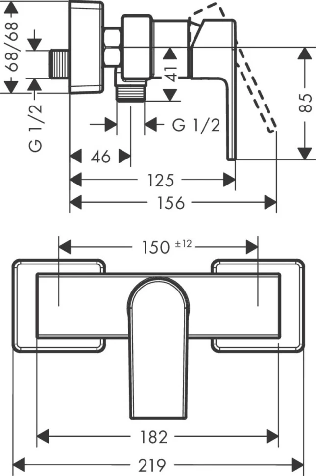 Смеситель для душа Hansgrohe Vernis Shape 71656000 - фото 2