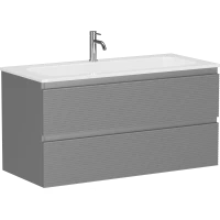Тумба под раковину Sancos Folk FL100ES 99,5 см, подвесная, светло-серый матовый