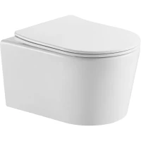 Унитаз подвесной Aquatek Оберон AQ1363WT-00 безободковый, торнадо, с сиденьем микролифт, белый