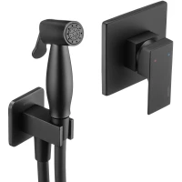 Гигиенический душ Swedbe Platta 5549B со смесителем, черный матовый