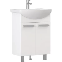 Тумба под раковину Vigo Hoska 231 56 см, напольная, белый глянец/белый матовый