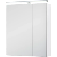 Зеркальный шкаф Vigo Plaza zsh.PLA.60.El 60x80 см L, со светильником, выключателем, белый матовый