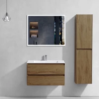 Комплект мебели дуб табачный 80 см Vincea Luka VMC-2L800TO + VCB-13800W + VLM-3VN800