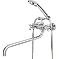 Смеситель для ванны Viko V-1215 универсальный, с душевым гарнитуром, хром