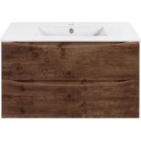 Тумба с раковиной темное дерево 91,5 см Vincea Mia VMC-2MC900RW + VBS-13990