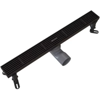 Душевой трап (лоток) Knotlor Storm SDRW0500LBL 50 см, с решеткой, перфорированный, черный матовый