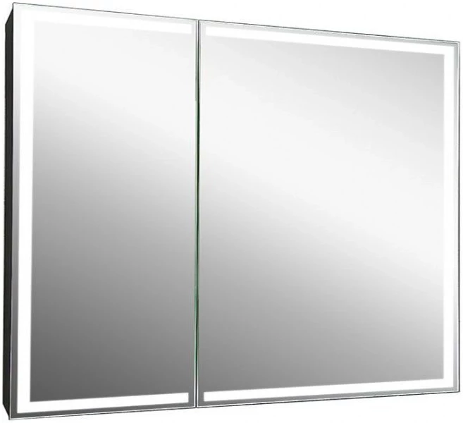 Зеркальный шкаф 100x80 см черный матовый Art&Max Techno AM-Tec-1000-800-2D-F-Nero зеркало 100x80 см belbagno spc al 1000 800 nero
