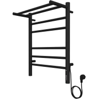 Полотенцесушитель электрический Terminus Аврора с полкой П6 4670078556912 600x482, ТЭН правый, черный матовый