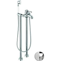 Смеситель напольный для ванны Emmevi Tiffany 600128/BC хром/белый