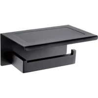 Держатель туалетной бумаги Feramolli Maggiore BL105A с полкой для телефона, черный матовый