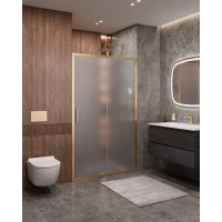 Душевая дверь Cezares Molveno MOLVENO-BF-1-120-P-BORO 120 см, профиль золотой матовый, стекло текстурное