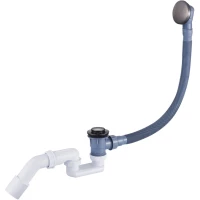 Слив-перелив для ванны Cezares CZR-STP3-GM автомат, оружейная сталь матовый