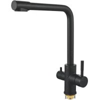 Смеситель для кухни Shevanik S868H с подключением к фильтру, черный