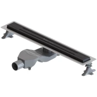 Душевой трап (лоток) Boheme Premium Trendy 983-60-B 60 см, с решеткой, щелевой, черный матовый