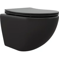 Унитаз подвесной Ceruttispa Sella Aria CT9160 безободковый, с сиденьем микролифт, черный матовый