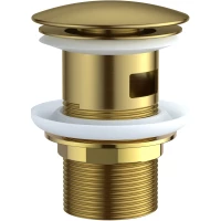 Донный клапан для раковины Esko Shanghai PopupGold с переливом, золотой матовый