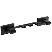 Планка с крючками Gappo G0716-36 для ванны, черный матовый