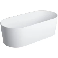Ванна из литьевого мрамора Omnires Ovo OVOWWBM 160x72,2 см, отдельностоящая, белый матовый