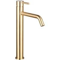 Смеситель для раковины AQUAme Siena AQM6214GG без донного клапана, золотой