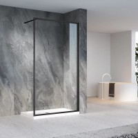 Душевая перегородка Veconi Korato KR81B-120-01-C8 120 см, профиль черный матовый, стекло прозрачное