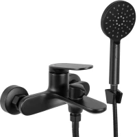 Смеситель для ванны Rea Marco REA-B5941 с душевым гарнитуром, черный матовый