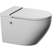 Унитаз подвесной Abber Bequem AC1126P импульсный, безободковый, с сиденьем микролифт, белый