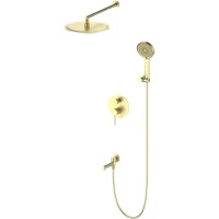 Душевой комплект Oliveeka Y OL-939017-BG 300 мм, со смесителем, золотой матовый