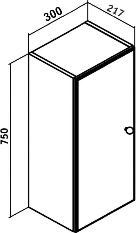 Шкаф одностворчатый 30x75 см белый L/R Runo Кредо 00000000761