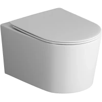 Унитаз подвесной Grossman GR-4499MSQ безободковый, торнадо, с сиденьем микролифт, белый матовый