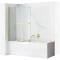 Шторка на ванну Rea Fabian REA-K6527 100 см, профиль золотой матовый, стекло прозрачное - 1