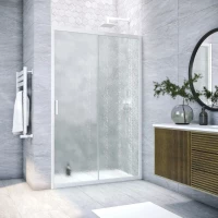 Душевая дверь Vegas Glass ZP Novo h2000 180 01 02 180 см, профиль белый, стекло шиншилла