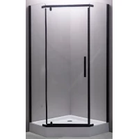 Душевой уголок с поддоном Esbano ESR-7170B ESUGR7170B 100x100 см, профиль черный матовый, стекло прозрачное