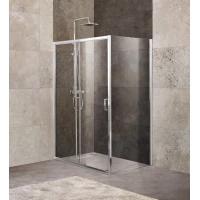 Душевой уголок 120-135x100 см BelBagno UNIQUE-AH-1-120/135-100-P-Cr текстурное стекло