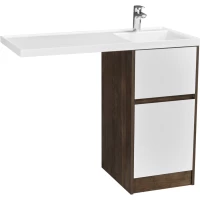 Тумба с раковиной белый глянец/дуб кантри 105 см Акватон Лондри 1A267001LHDY0 + 1A274901LH010 + 1A72223KLH010